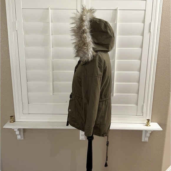 Zara Woman Faux Fur Parka Jacket Coat - Picture 6 of 13